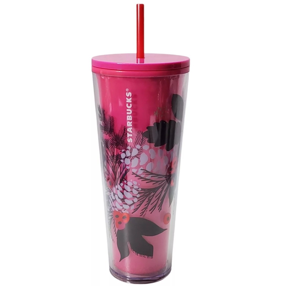 Pink Pinecone Starbucks 2021 Winter Holiday Color Change Venti Cold Cup